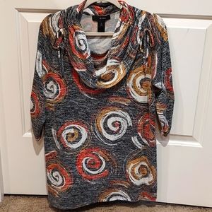 Ali Miles Petite Large Cowl Neck Tunic